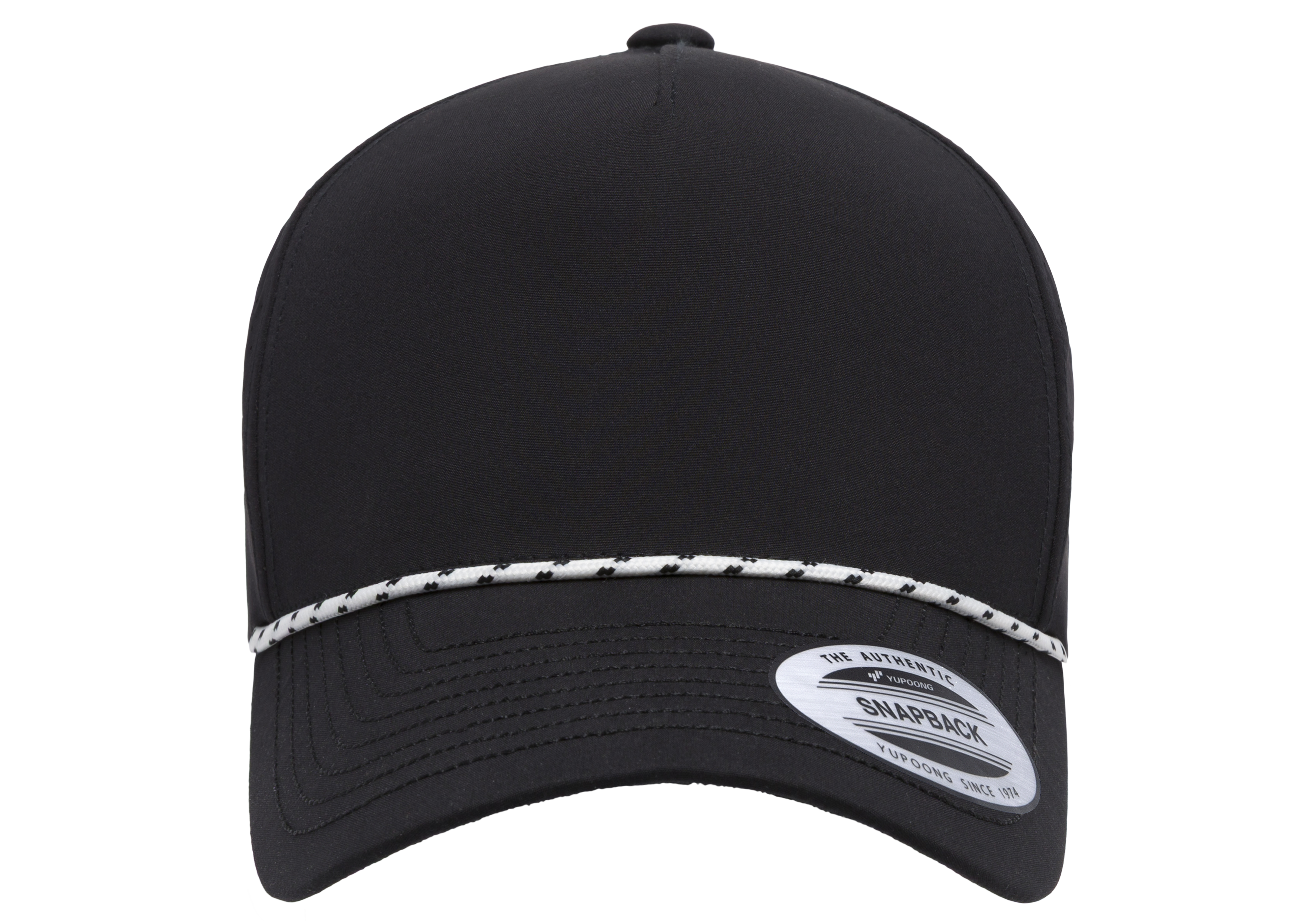 YP Classics 5-Panel Snapback Cap with Perforations and Braided Rope | 5389BD-BK-ONE