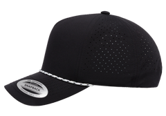 YP Classics 5-Panel Snapback Cap with Perforations and Braided Rope | 5389BD-BK-ONE