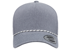 YP Classics 5-Panel Snapback Cap with Perforations and Braided Rope | 5389BD-BK-ONE