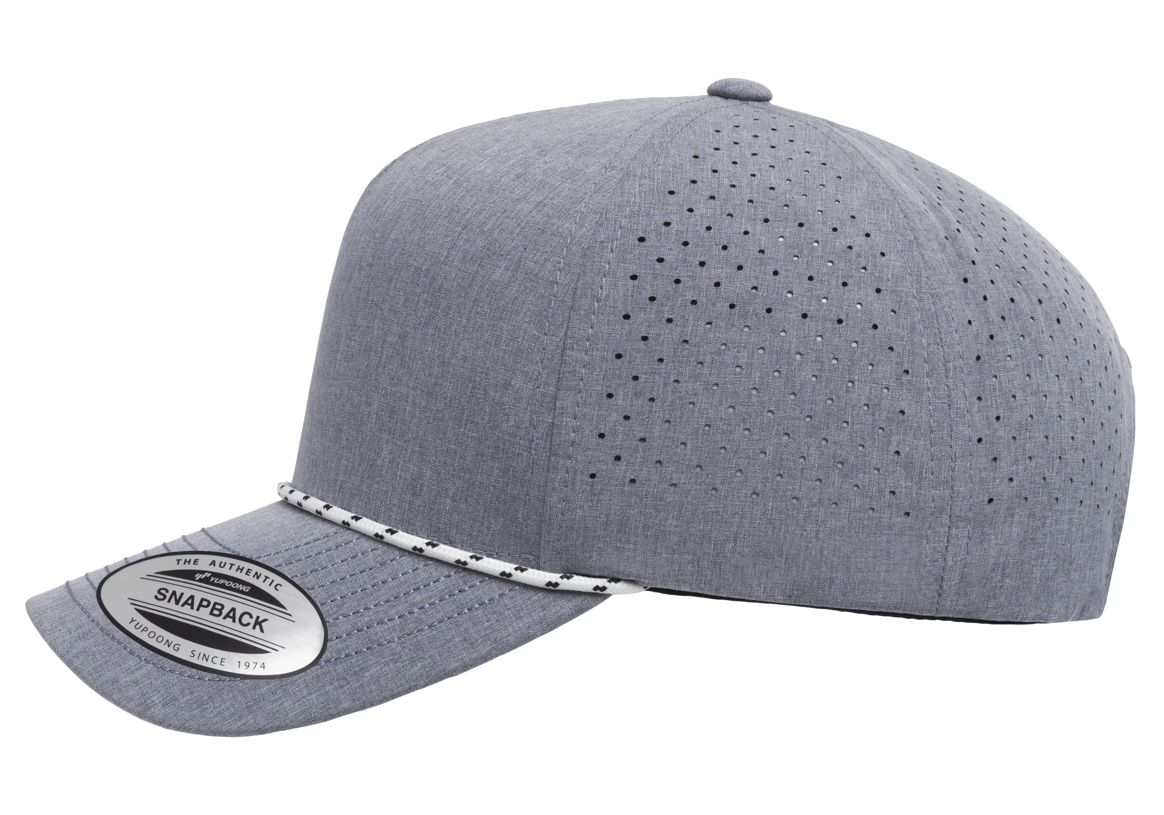YP Classics 5-Panel Snapback Cap with Perforations and Braided Rope | 5389BD-BK-ONE
