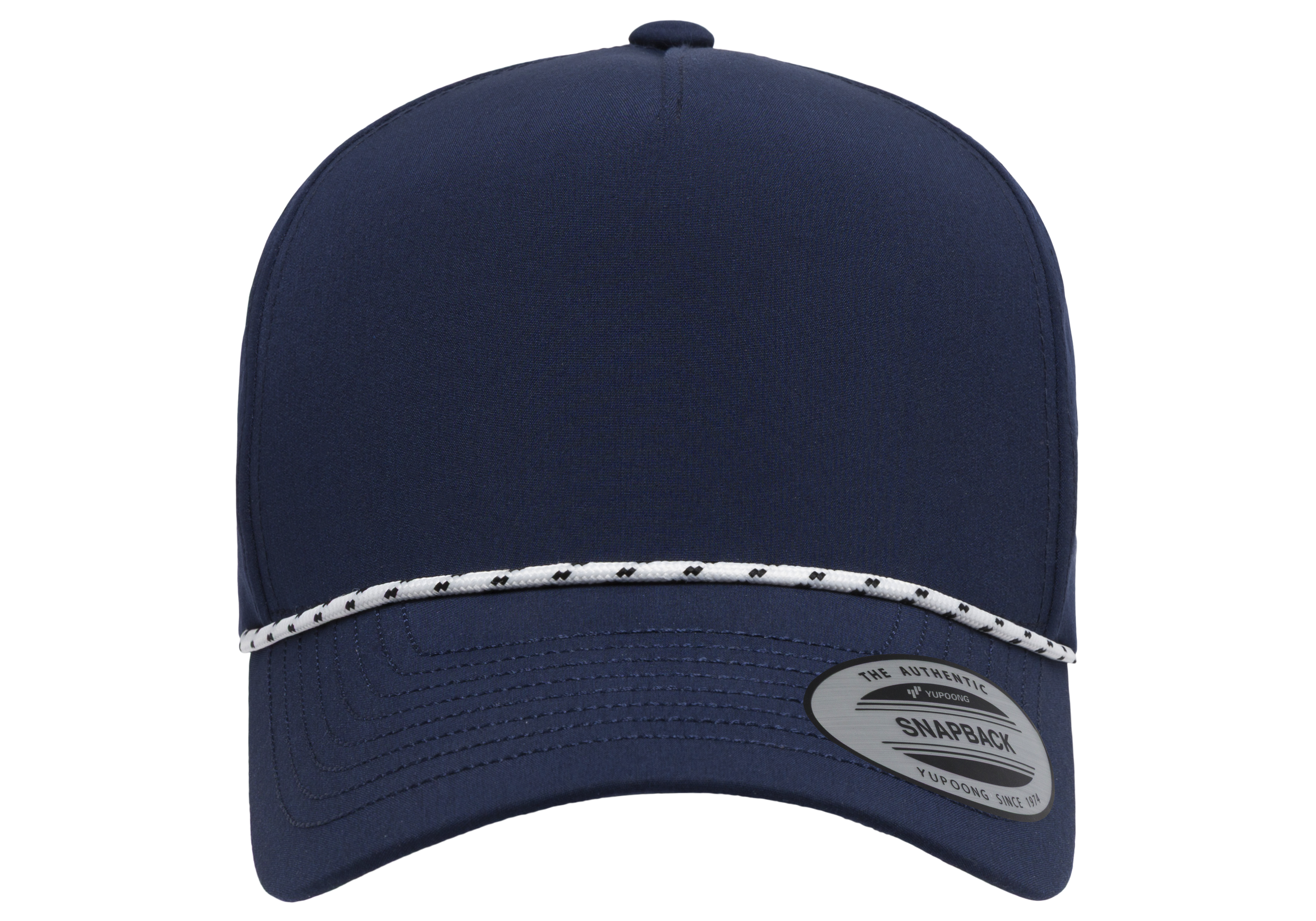YP Classics 5-Panel Snapback Cap with Perforations and Braided Rope | 5389BD-BK-ONE