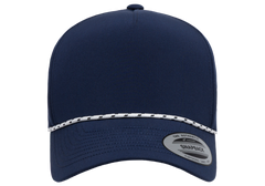 YP Classics 5-Panel Snapback Cap with Perforations and Braided Rope | 5389BD-BK-ONE