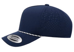 Flex Fit House YP Classics 5-Panel Snapback Cap with Perforations and Braided Rope