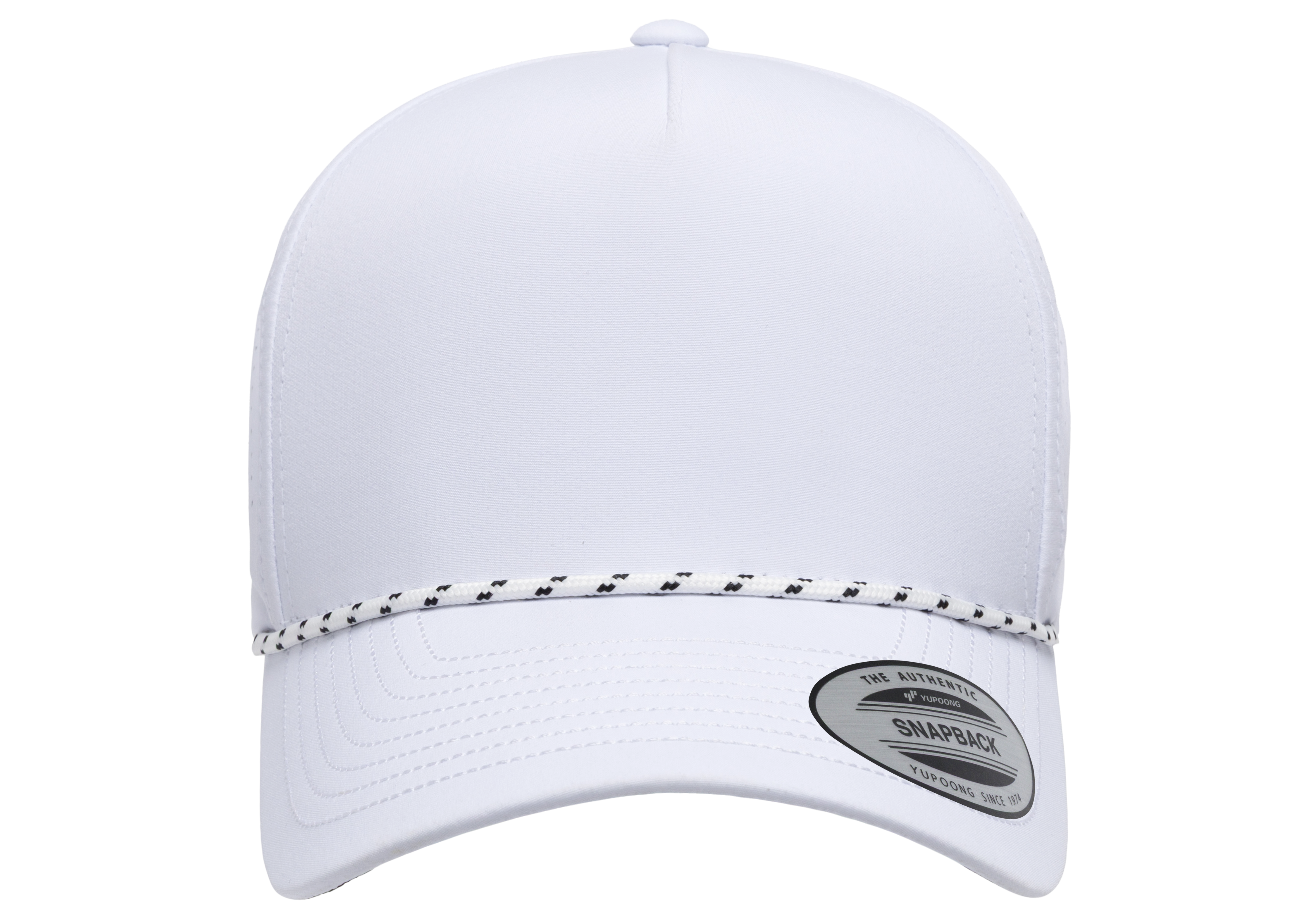 YP Classics 5-Panel Snapback Cap with Perforations and Braided Rope | 5389BD-BK-ONE