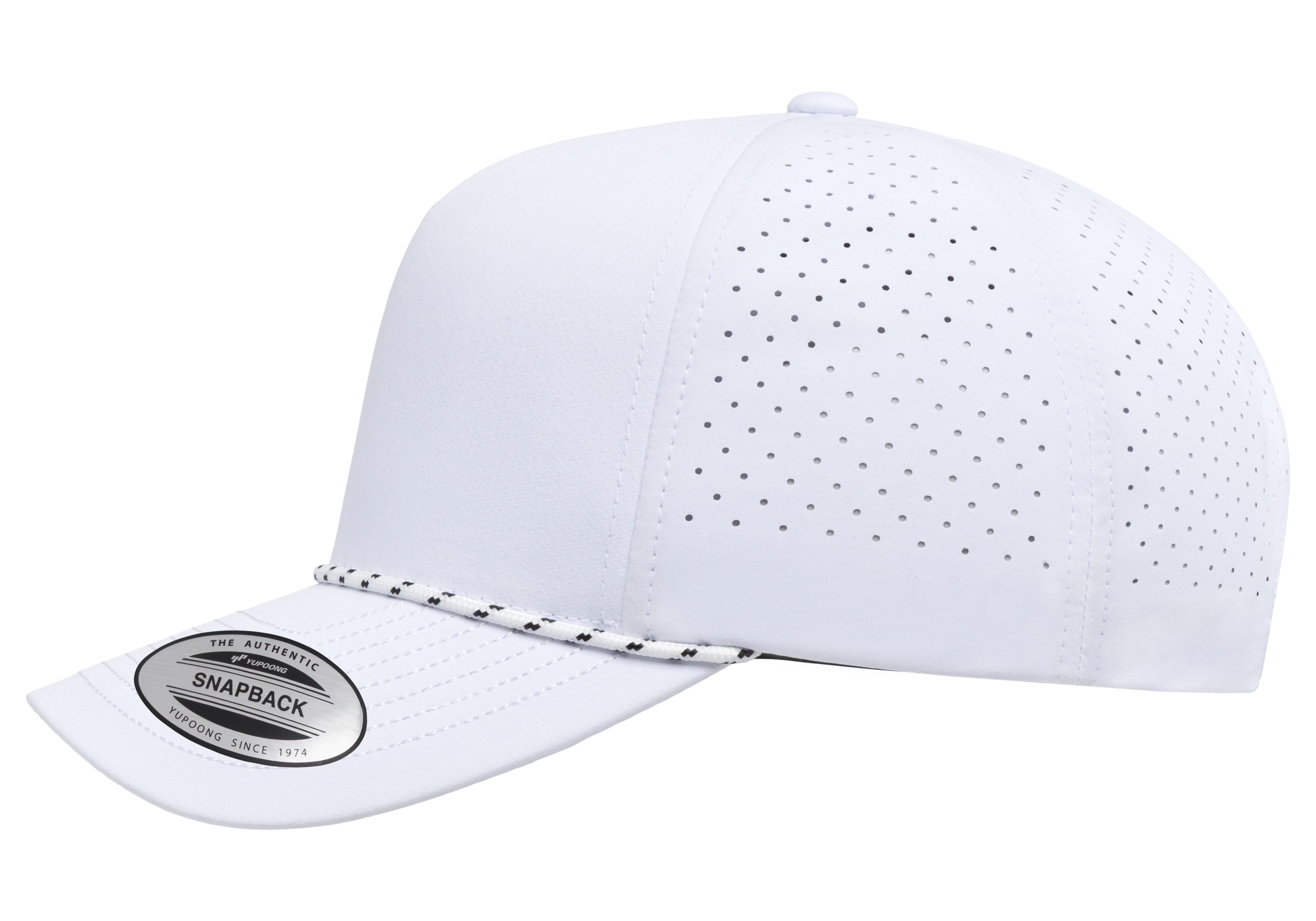YP Classics 5-Panel Snapback Cap with Perforations and Braided Rope | 5389BD-BK-ONE