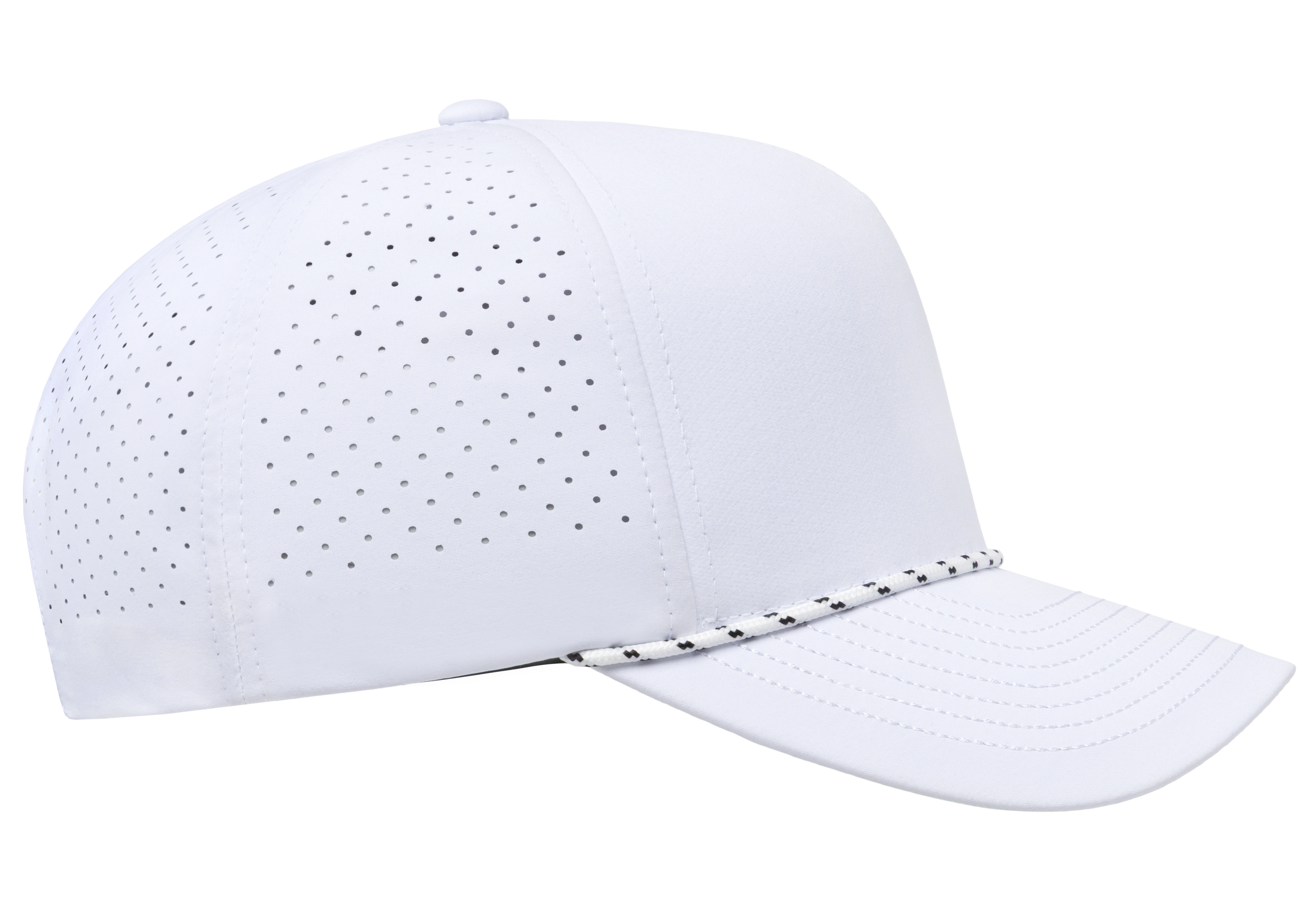 YP Classics 5-Panel Snapback Cap with Perforations and Braided Rope | 5389BD-BK-ONE