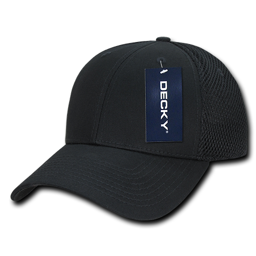 DECKY 204 Low Crown Mesh Baseball Cap, Black/Black | 204-BLKBLK