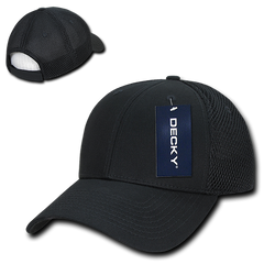 DECKY 204 Low Crown Mesh Baseball Cap, Black/Black | 204-BLKBLK