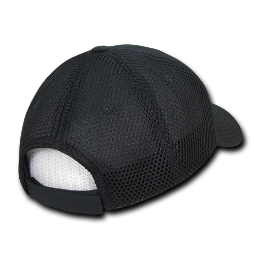 DECKY 204 Low Crown Mesh Baseball Cap, Black/Black | 204-BLKBLK