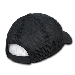 DECKY 204 Low Crown Mesh Baseball Cap, Black/Black | 204-BLKBLK