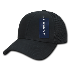 DECKY 204 Low Crown Mesh Baseball Cap, Black/Black | 204-BLKBLK