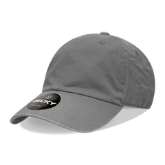 Decky 205 6-Panel Low Profile Relaxed Cotton Dad Hat, Black/Black/White