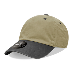 Decky 205 6-Panel Low Profile Relaxed Cotton Dad Hat, Black/Black/White