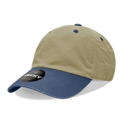 Decky 205 6-Panel Low Profile Relaxed Cotton Dad Hat, Black/Black/White