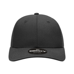 Decky 214 6-Panel Low Profile Structured Cotton Trucker Hat, Black/Black