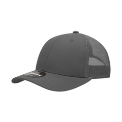 Decky 214 6-Panel Low Profile Structured Cotton Trucker Hat, Black/Black