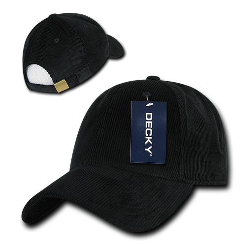DECKY 231 6-Panel Low Profile Structured Corduroy Cap | 231-BLK