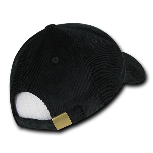 DECKY 231 6-Panel Low Profile Structured Corduroy Cap | 231-BLK