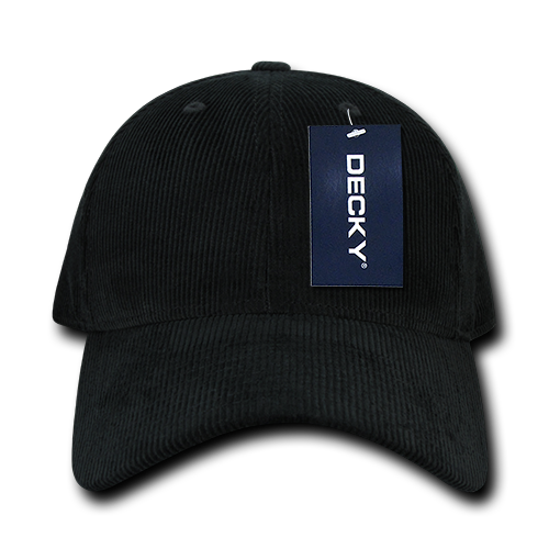 DECKY 231 6-Panel Low Profile Structured Corduroy Cap | 231-BLK