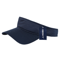 DECKY 3014 Mesh Jersey Visor, Curved Bill, Hook & Loop Closure