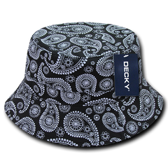 DECKY 459 Relaxed Paisley Bucket Hat | 459-PL-BLK