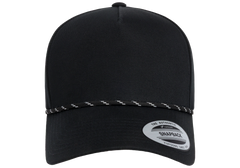 Flexfit House YP Classics Retro Cotton Blend 5-Panel Snapback Cap with Braided Rope