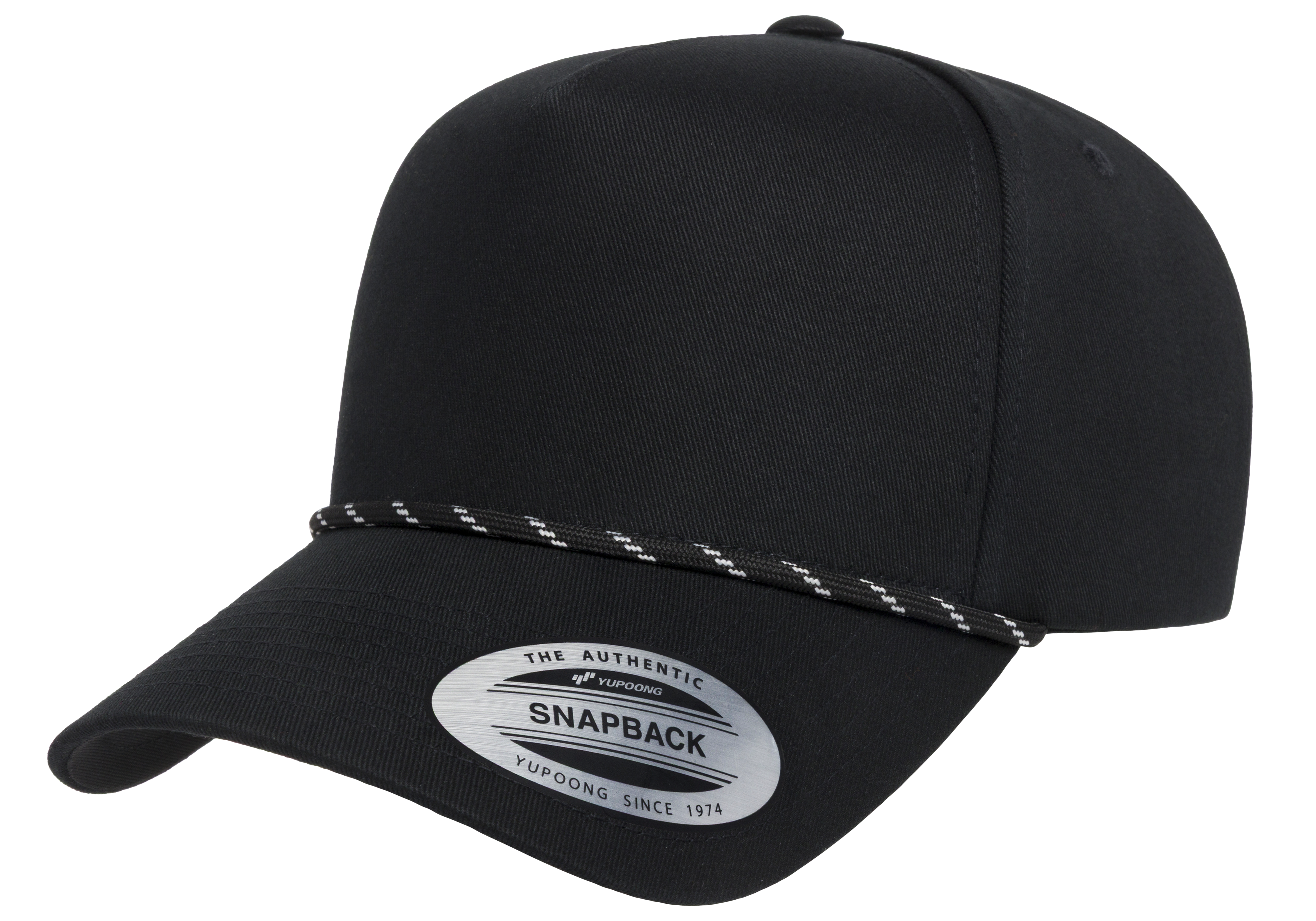 Flexfit House YP Classics Retro Cotton Blend 5-Panel Snapback Cap with Braided Rope