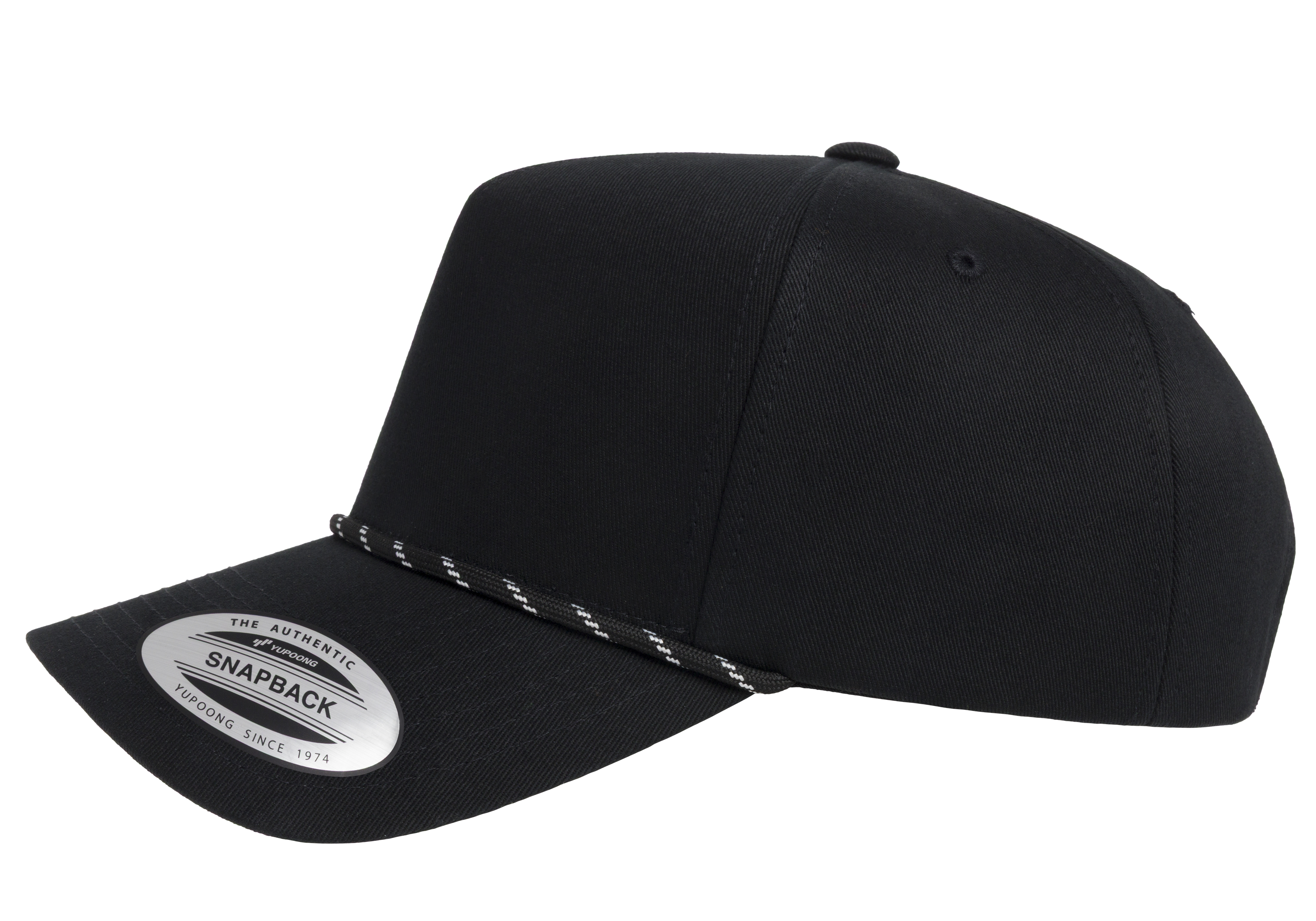 Flexfit House YP Classics Retro Cotton Blend 5-Panel Snapback Cap with Braided Rope
