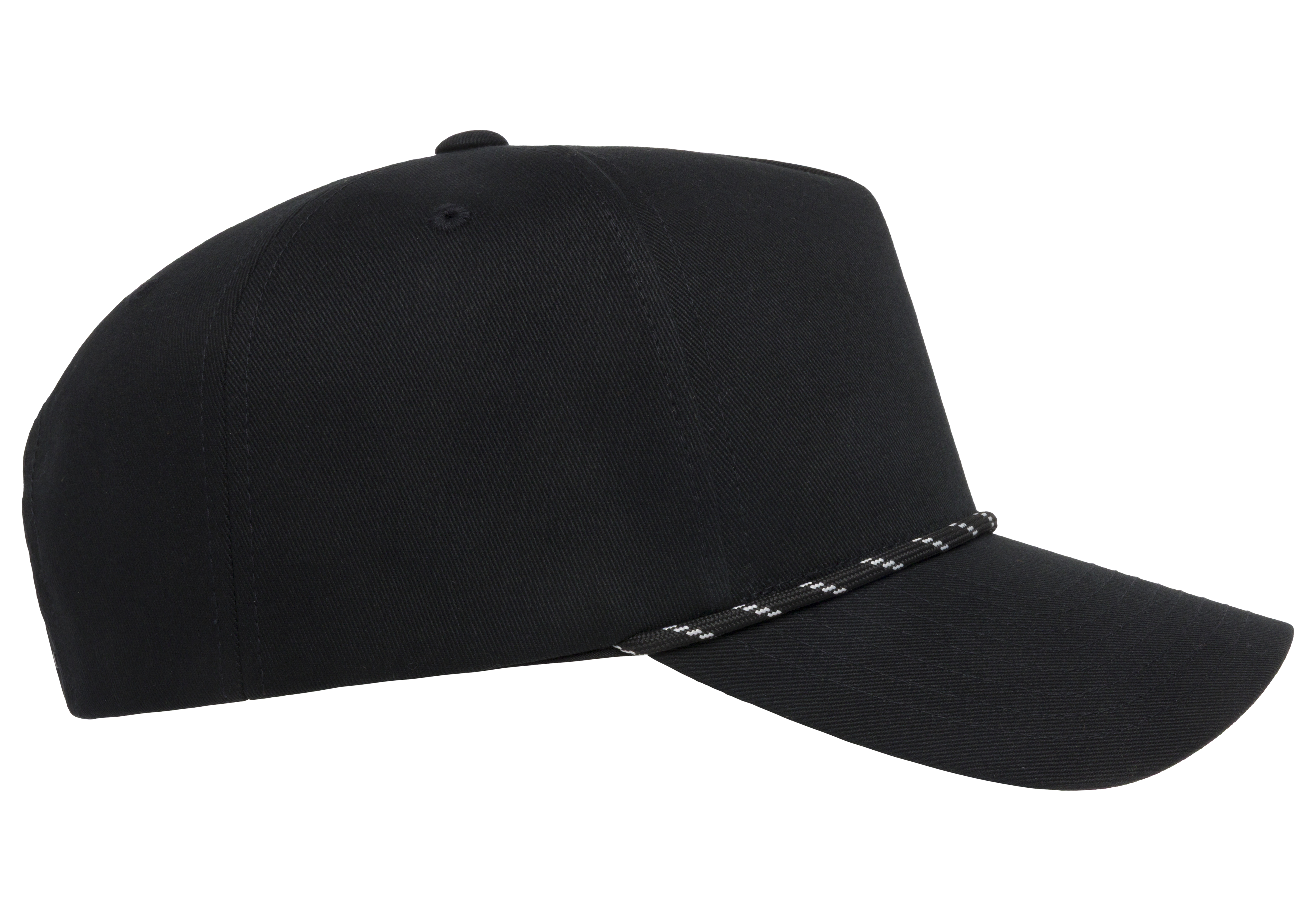 Flexfit House YP Classics Retro Cotton Blend 5-Panel Snapback Cap with Braided Rope