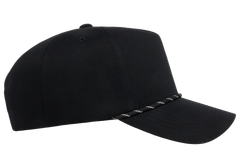 Flexfit House YP Classics Retro Cotton Blend 5-Panel Snapback Cap with Braided Rope