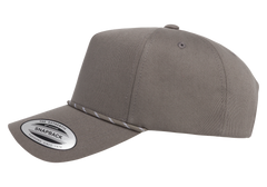 Flexfit House YP Classics Retro Cotton Blend 5-Panel Snapback Cap with Braided Rope