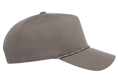 Flexfit House YP Classics Retro Cotton Blend 5-Panel Snapback Cap with Braided Rope