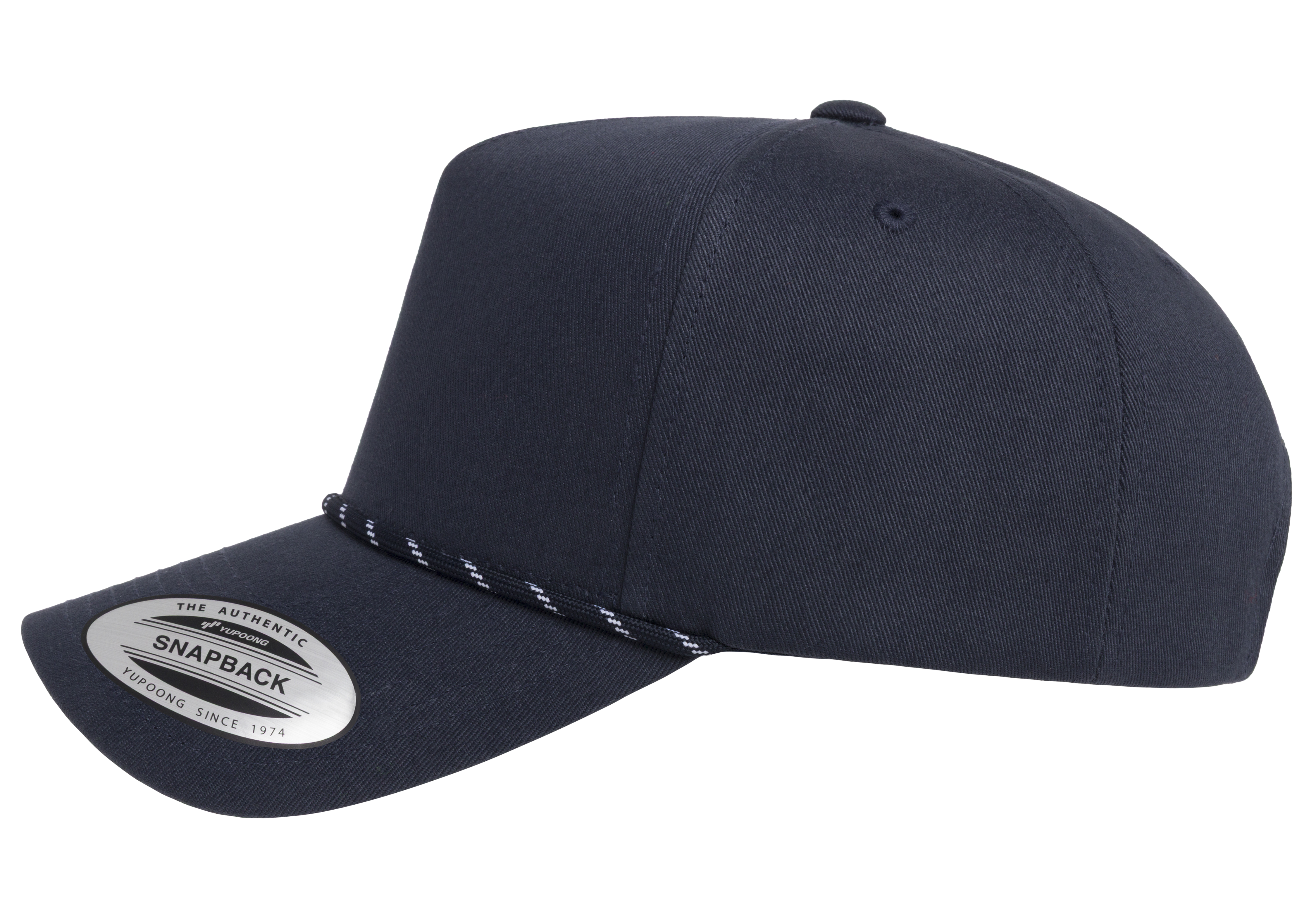 Flexfit House YP Classics Retro Cotton Blend 5-Panel Snapback Cap with Braided Rope