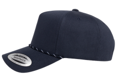 Flexfit House YP Classics Retro Cotton Blend 5-Panel Snapback Cap with Braided Rope