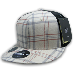 DECKY 6016 6-Panel High Profile Structured Plaid Trucker Hat