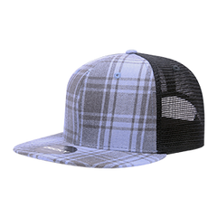 DECKY 6016 6-Panel High Profile Structured Plaid Trucker Hat
