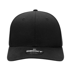 Decky 6022 6-Panel Mid Profile Structured Cotton Blend Cap, Black