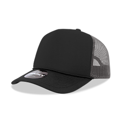 DECKY CLASSIC 6025 Mid Profile 5-Panel Foam Trucker Hat, Black | 6025-1BLK