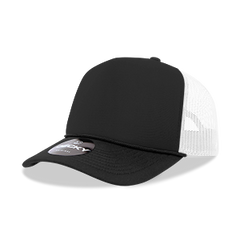 DECKY CLASSIC 6025 Mid Profile 5-Panel Foam Trucker Hat, Black | 6025-1BLK