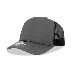DECKY CLASSIC 6025 Mid Profile 5-Panel Foam Trucker Hat, Black | 6025-1BLK