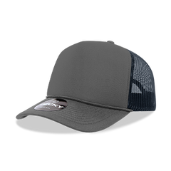 DECKY CLASSIC 6025 Mid Profile 5-Panel Foam Trucker Hat, Black | 6025-1BLK