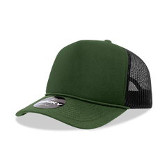 DECKY CLASSIC 6025 Mid Profile 5-Panel Foam Trucker Hat, Black | 6025-1BLK