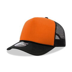 DECKY CLASSIC 6025 Mid Profile 5-Panel Foam Trucker Hat, Black | 6025-1BLK
