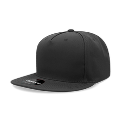 Decky 6029 5-Panel High Profile Structured Polyester Snapback Hat, Flat Bill