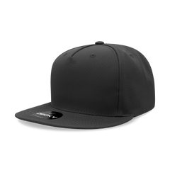 Decky 6029 5-Panel High Profile Structured Polyester Snapback Hat, Flat Bill
