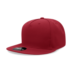 Decky 6029 5-Panel High Profile Structured Polyester Snapback Hat, Flat Bill