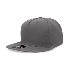 Decky 6029 5-Panel High Profile Structured Polyester Snapback Hat, Flat Bill