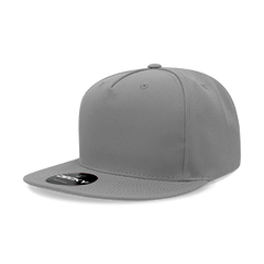Decky 6029 5-Panel High Profile Structured Polyester Snapback Hat, Flat Bill