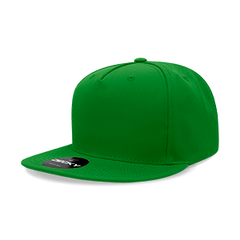 Decky 6029 5-Panel High Profile Structured Polyester Snapback Hat, Flat Bill