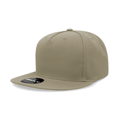 Decky 6029 5-Panel High Profile Structured Polyester Snapback Hat, Flat Bill